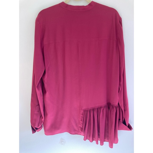 Stella McCartney Silk Button-up Blouse ~ Magenta Pink Ruffle Pocket ~ Sz 46 - Picture 6 of 9